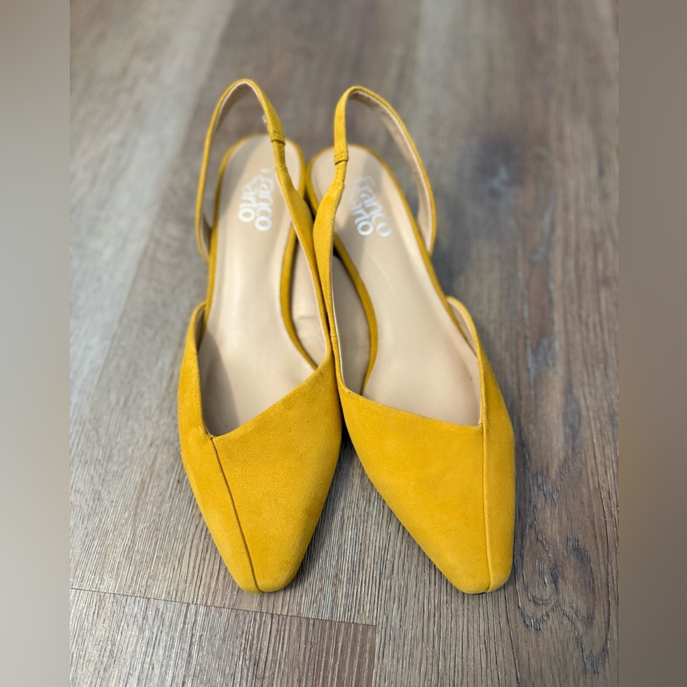 Yellow Suede Slingback Flats